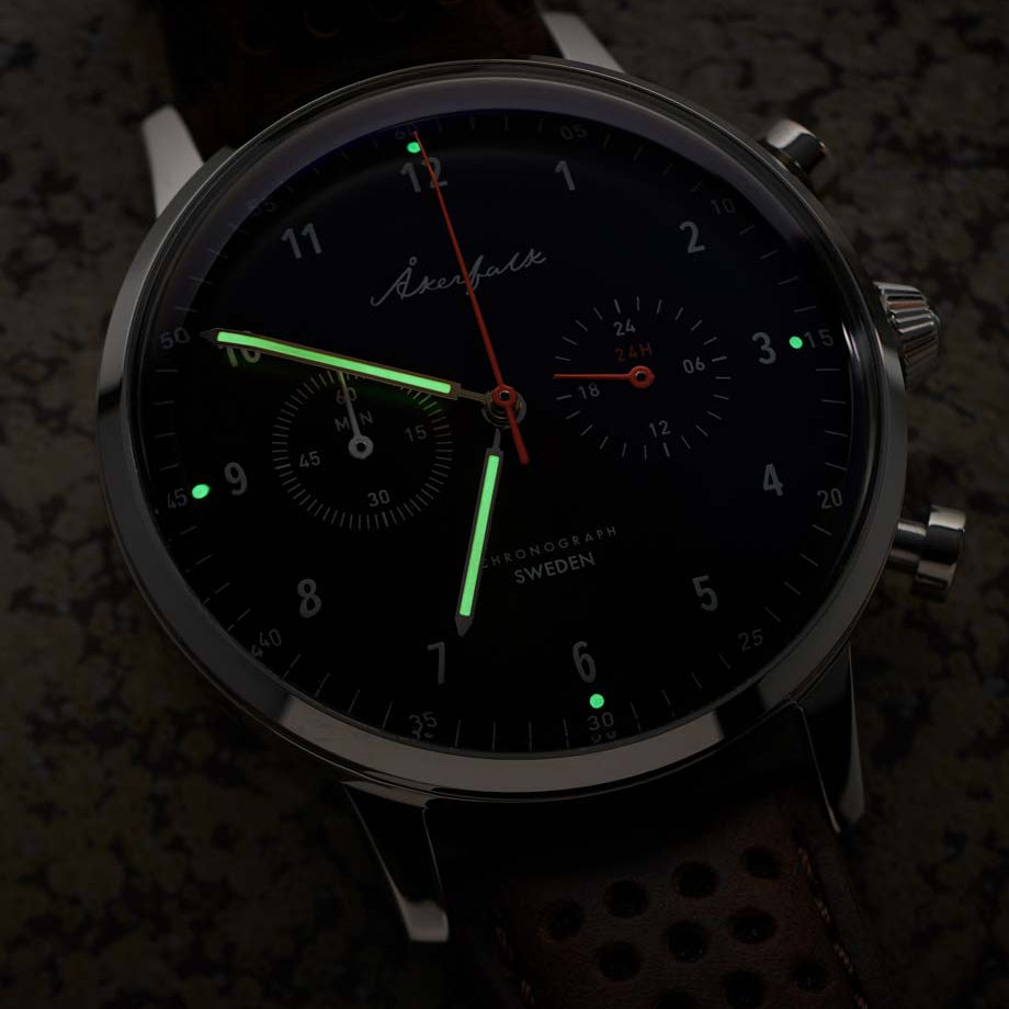 Akerfalk chronograph watch swiss lume